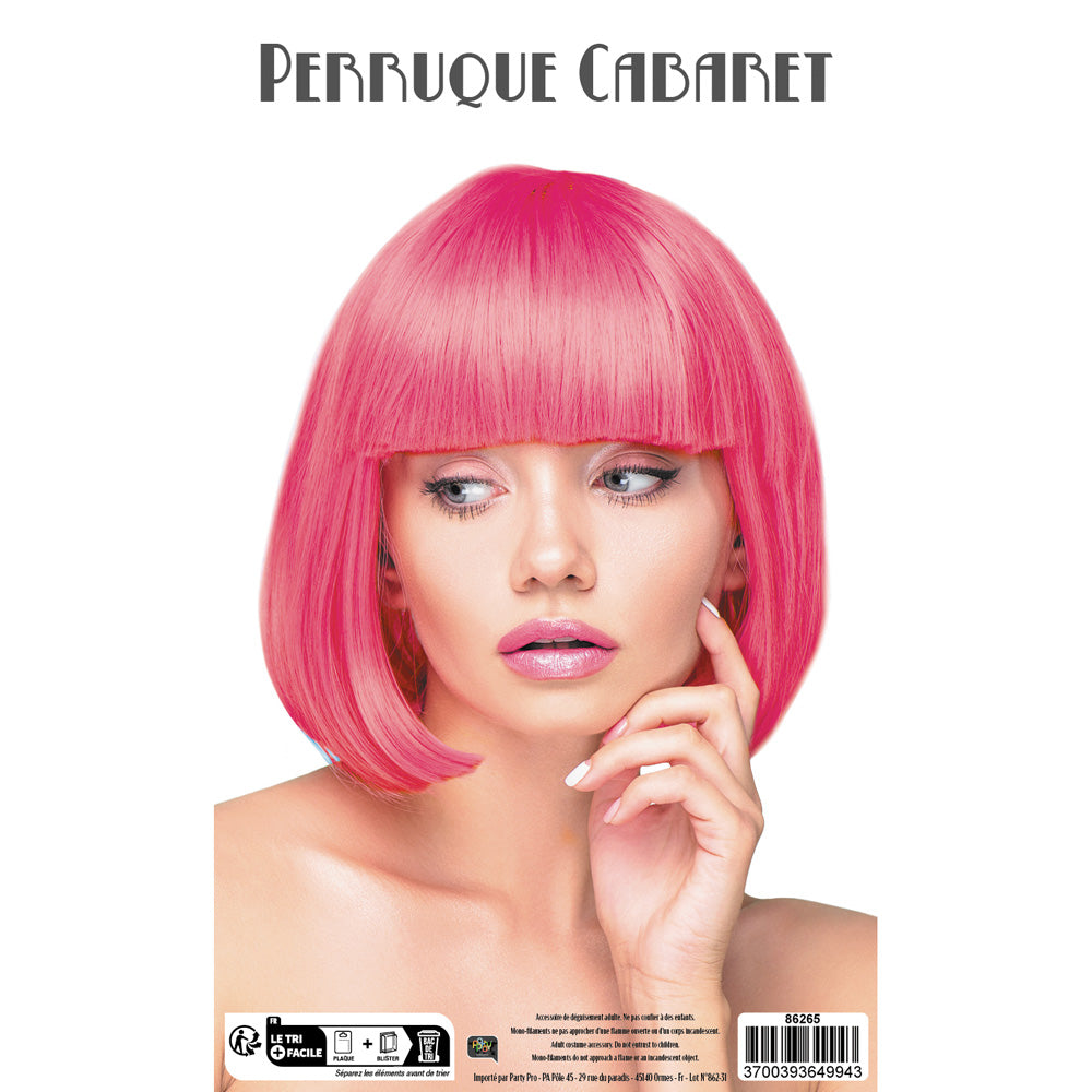 PERRUQUE CABARET ROSE NEON