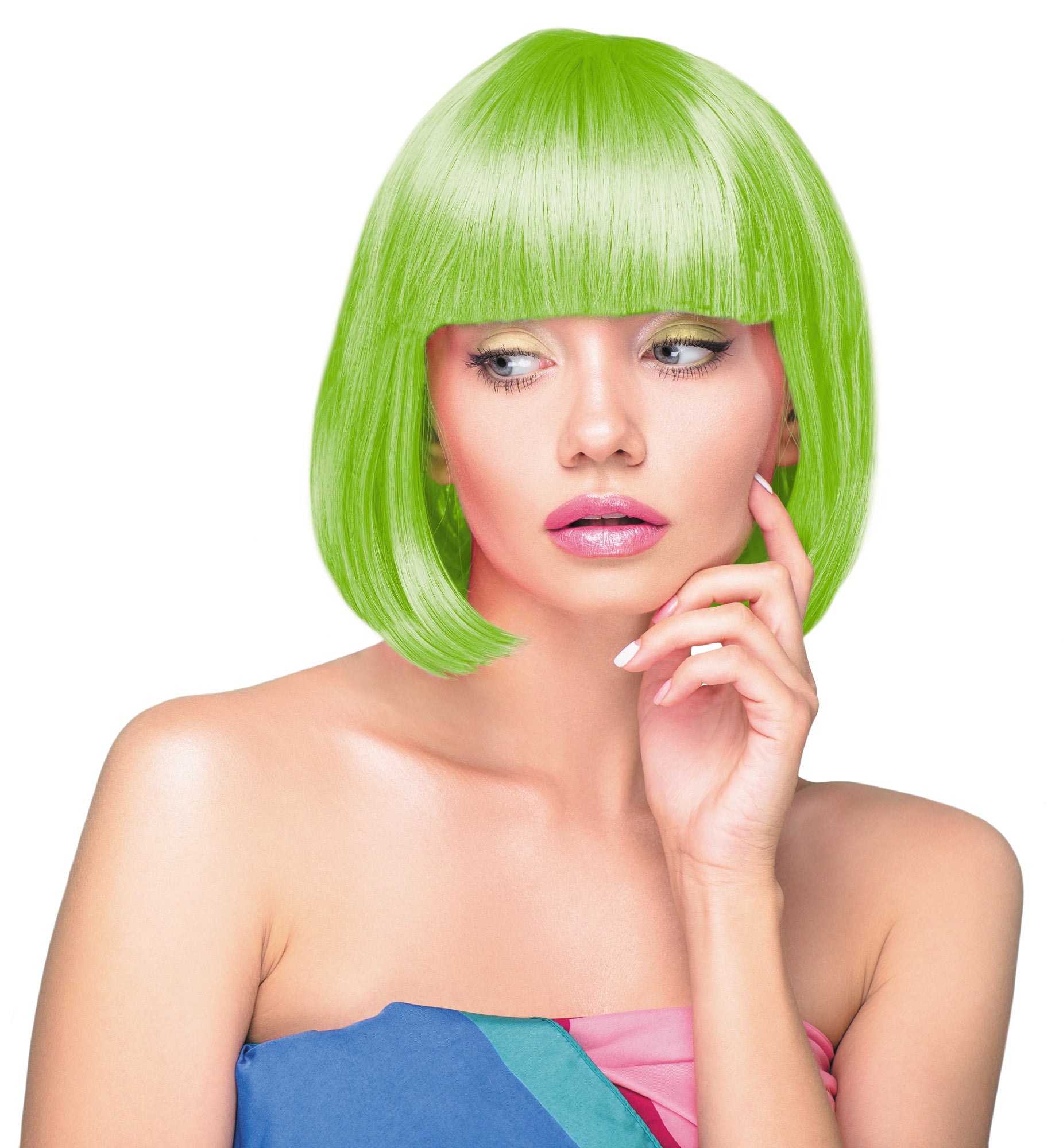 PERRUQUE CABARET VERTE NEON