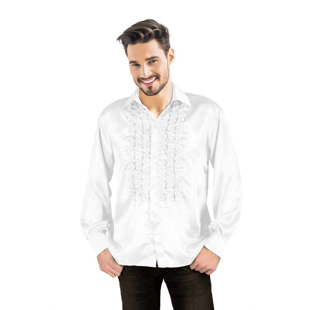 CHEMISE DISCO SATIN BLANC