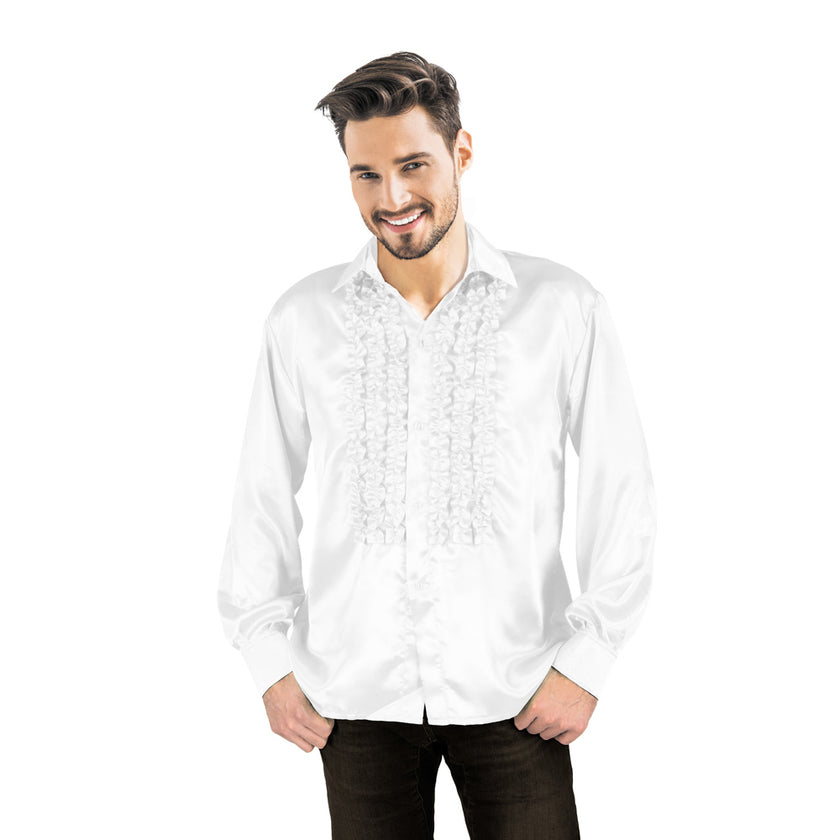 CHEMISE DISCO SATIN BLANC