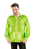 CHEMISE DISCO SATIN VERT POMME XL