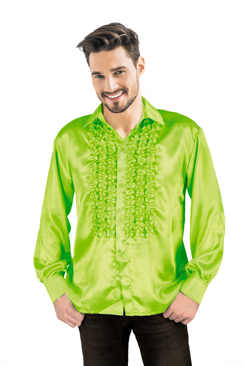 CHEMISE DISCO SATIN VERT POMME XL