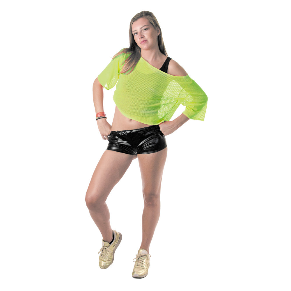 TEE-SHIRT FISHNET 80'S VERT FLUO