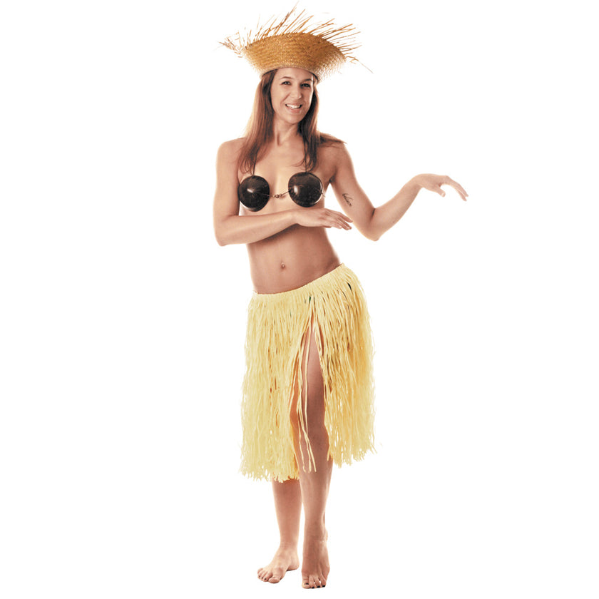 JUPE HAWAI RAPHIA NATUREL 60CM
