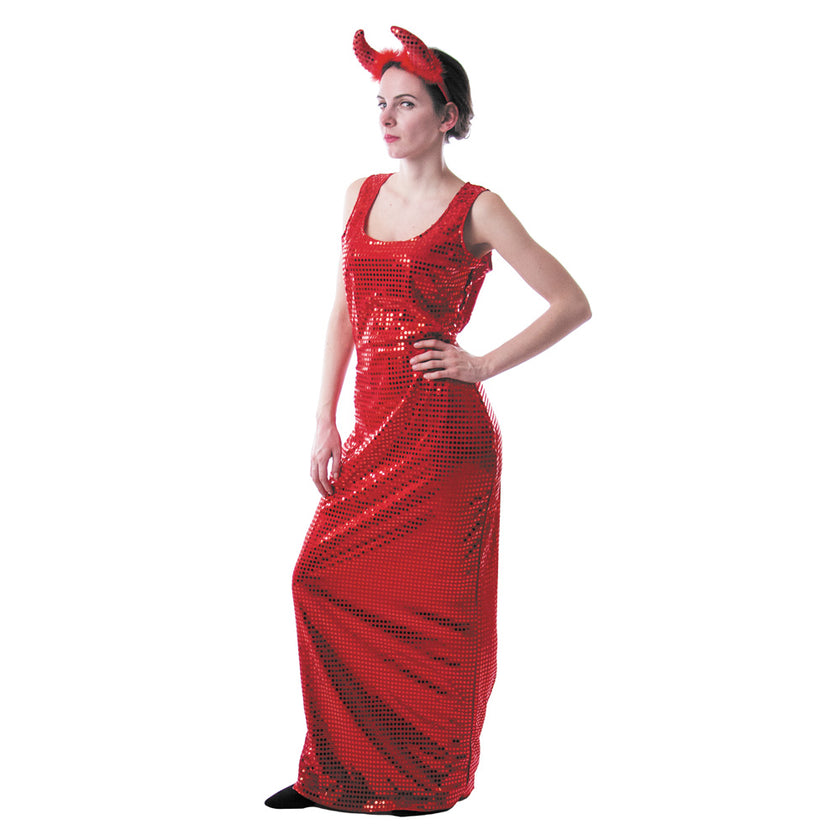 ROBE GLAMOUR SEQUINS ROUGES