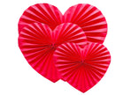 lot de 6 décorations coeurs papier rouge 20/30/40cm