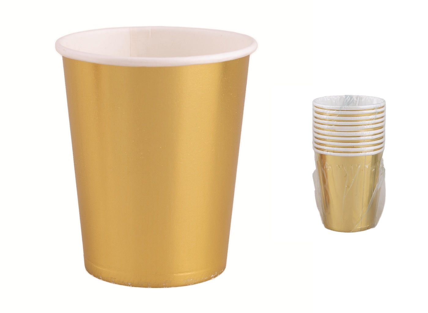 lot de 8 gobelets en carton or 25cl