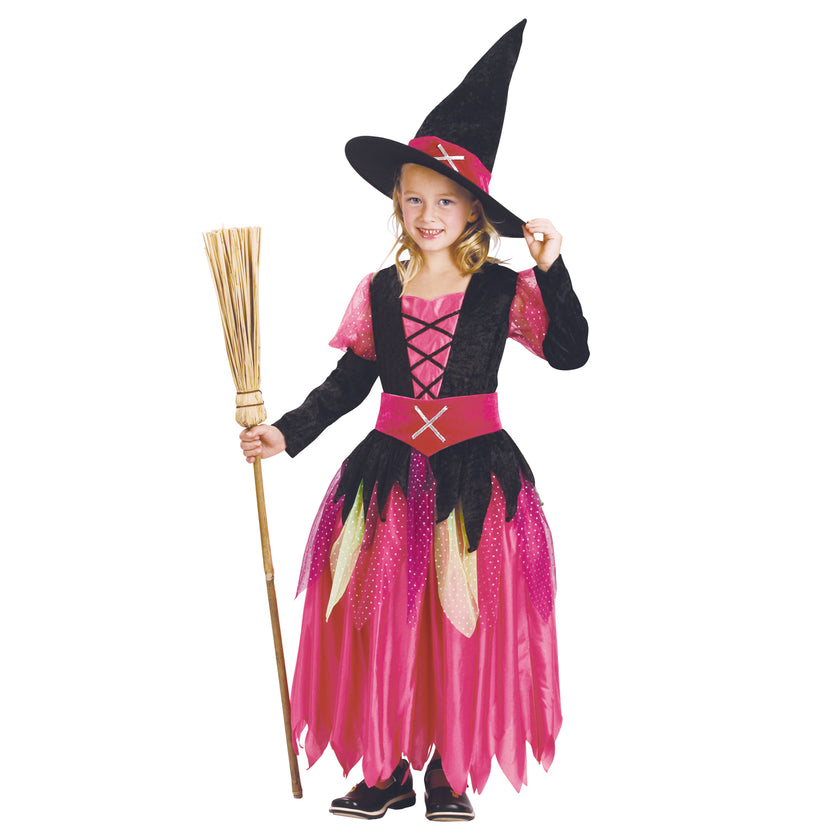 COSTUME JOLIE PETITE SORCIERE ROSE 4-6ans