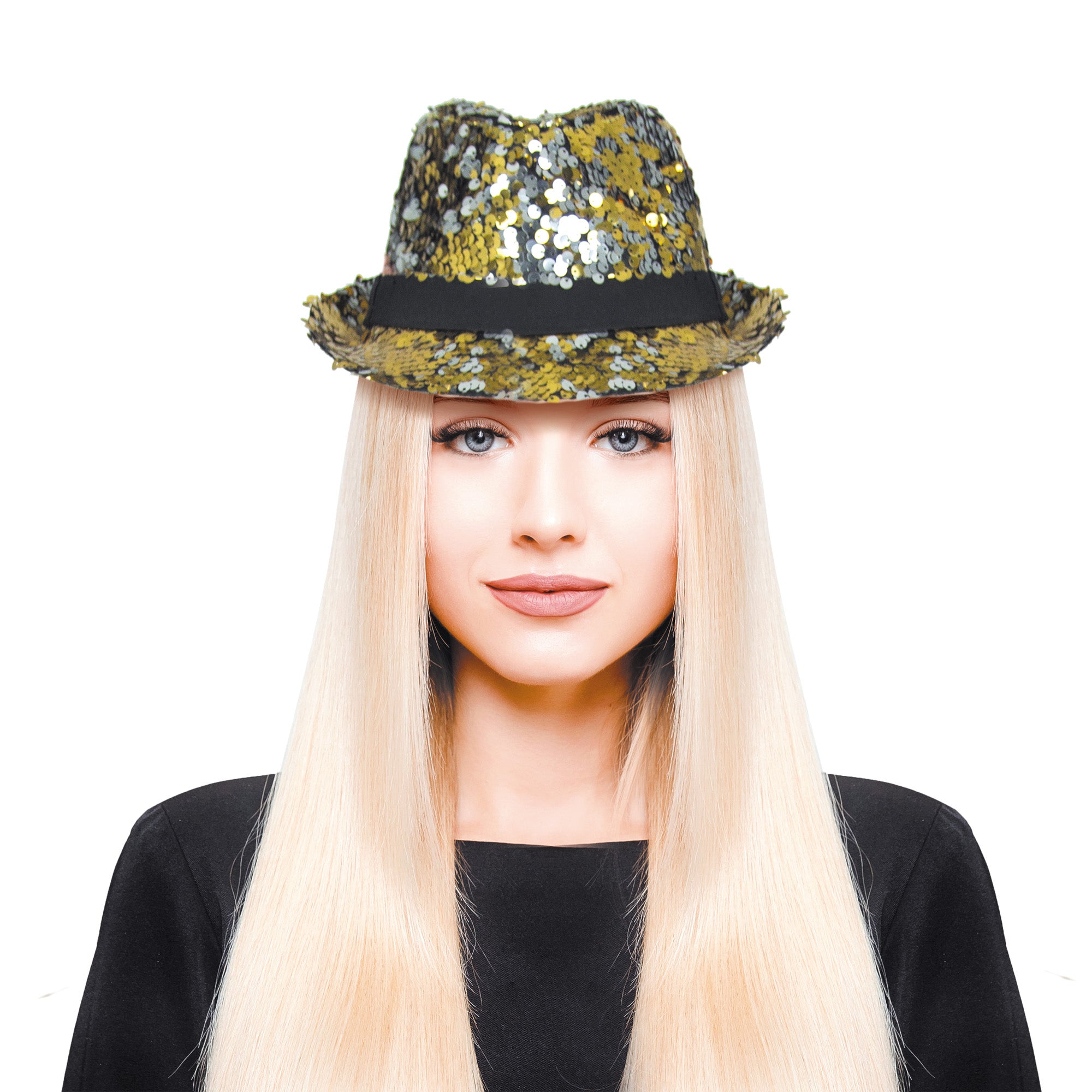 BORSALINO SEQUINS REVERSIBLES OR ET ARGENT