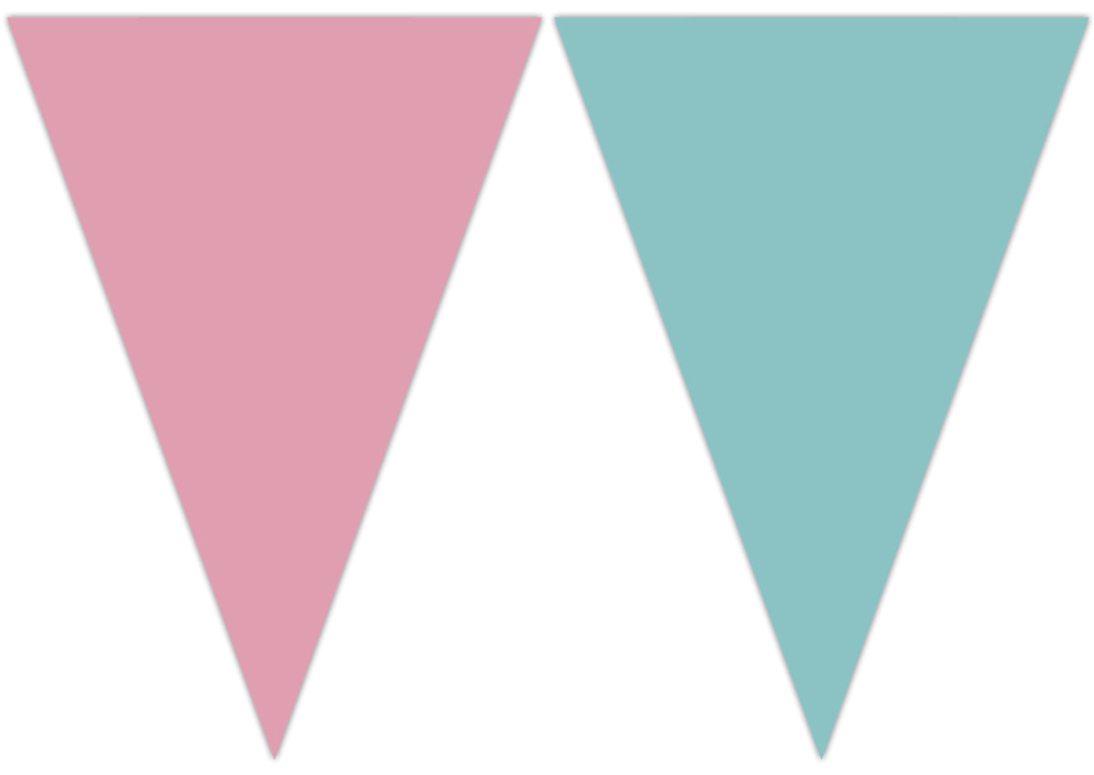Guirlande fanions rose et turquoise