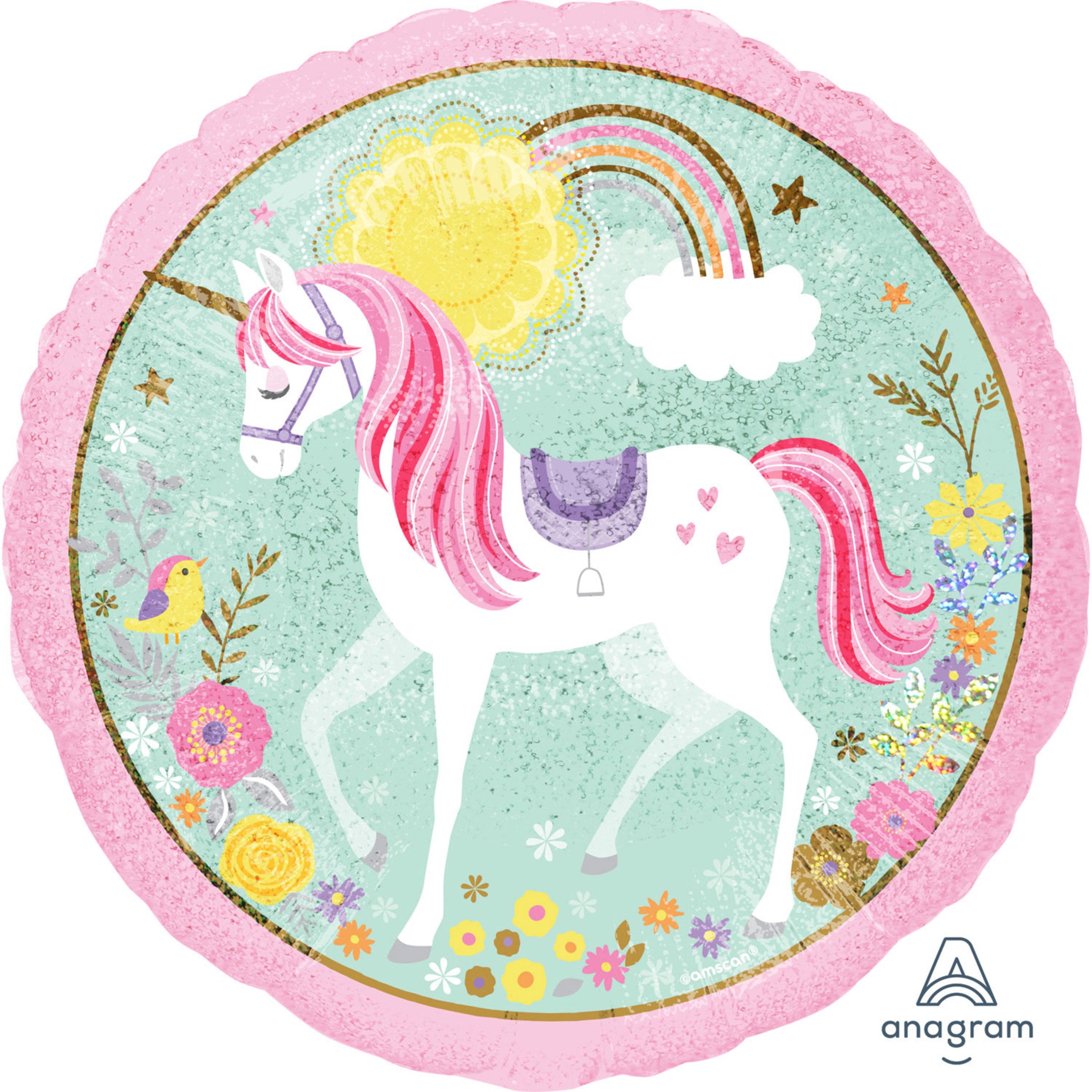 Ballon aluminium de princesse licorne