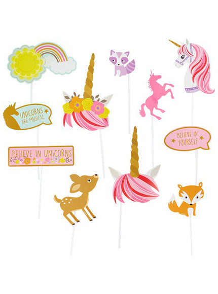 12 accessoires pour Photo booth de princesse licorne
