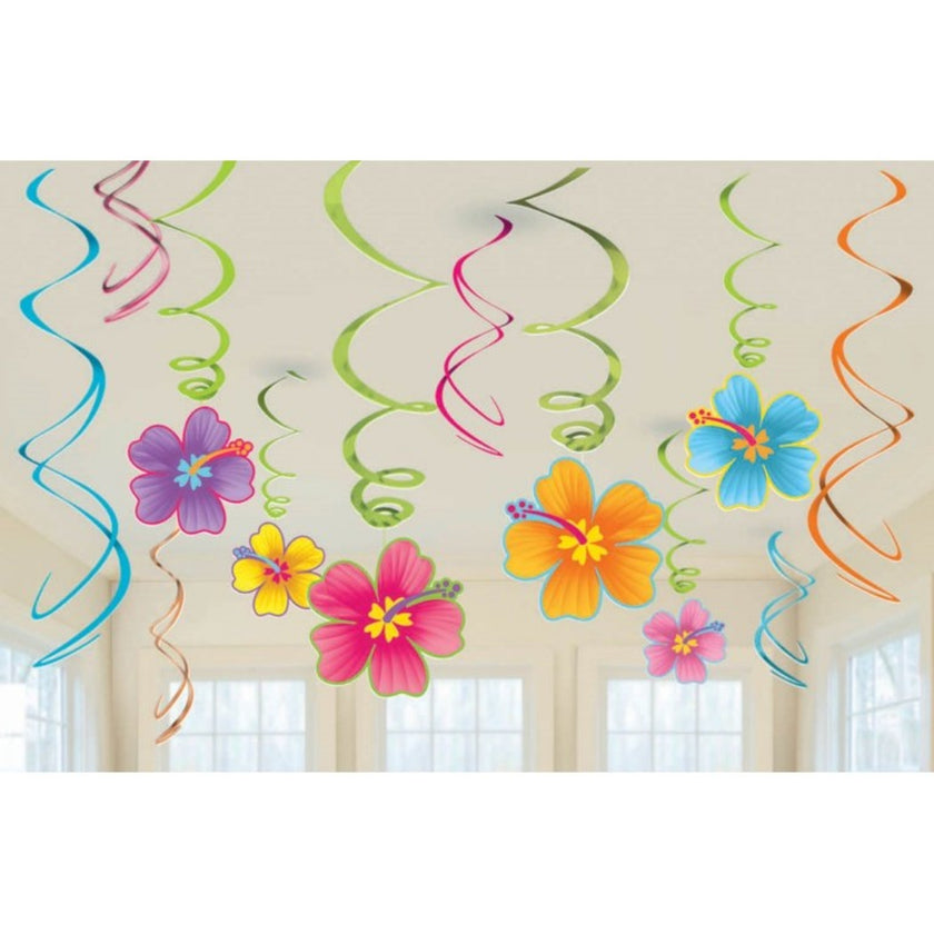 Kit de 12 décorations suspendues Hawaï