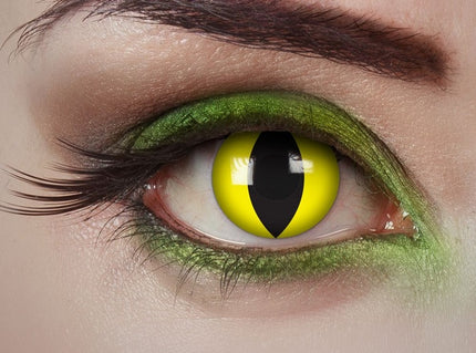 lentilles de contact chat loup alien jaune scintillantes 1 jour