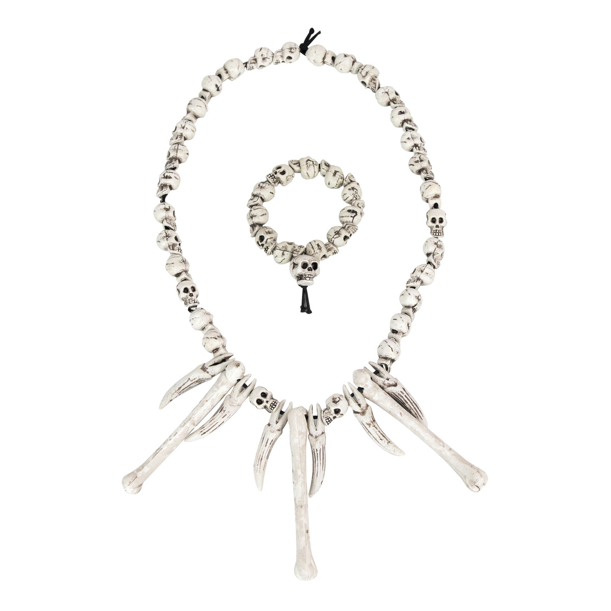 SET COLLIER + BRACELET TETE DE MORT