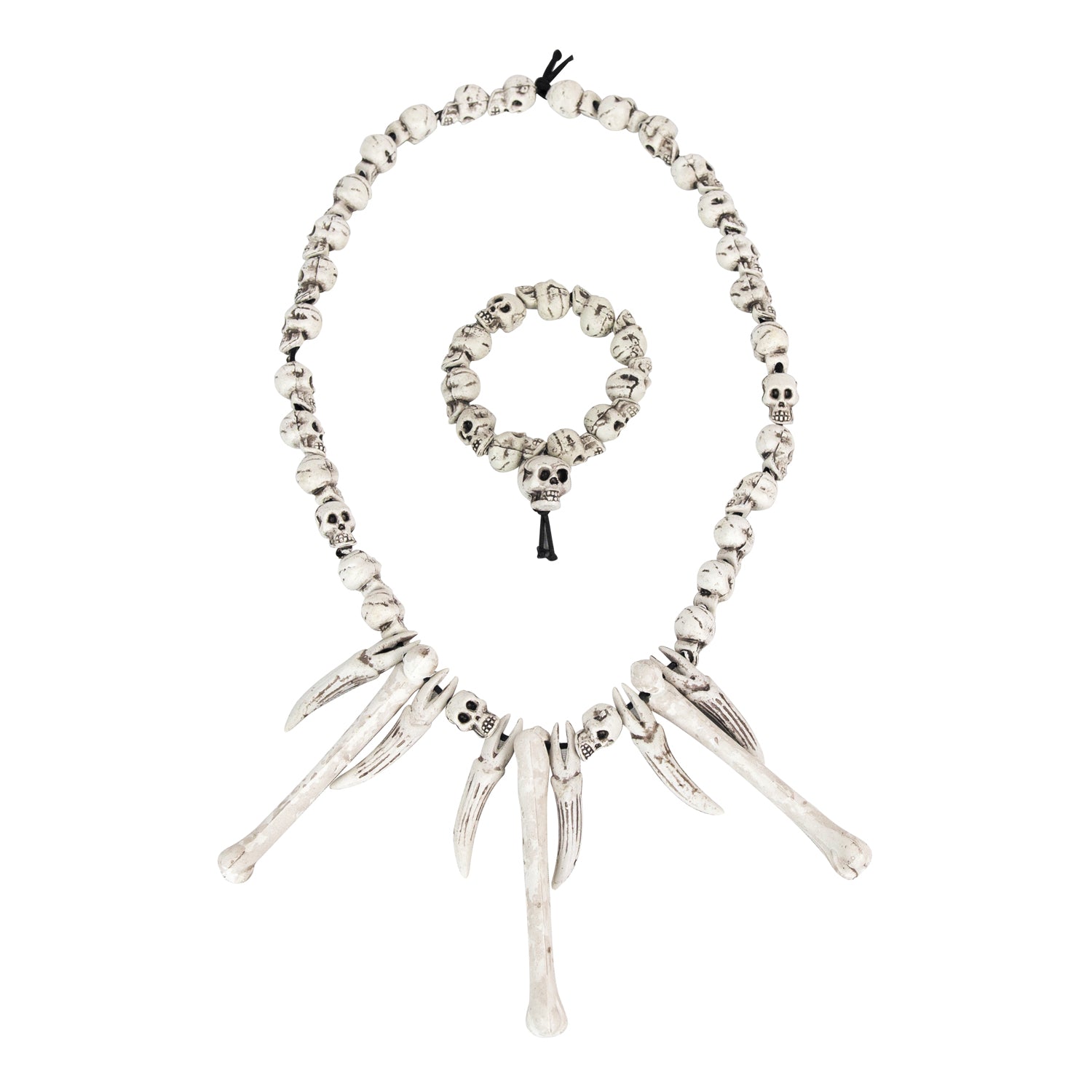 SET COLLIER + BRACELET TETE DE MORT