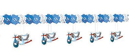 guirlande papier et suspensions cigogne 3m60 bleu