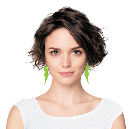 BOUCLES D'OREILLES NEON FLASH X2 VERT