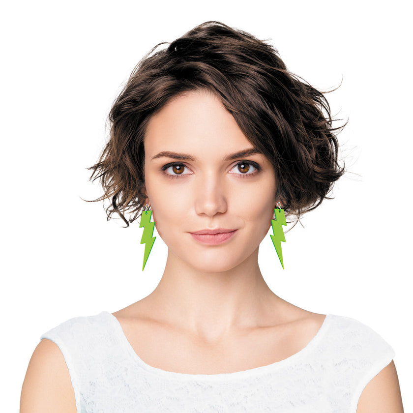 BOUCLES D'OREILLES NEON FLASH X2 VERT