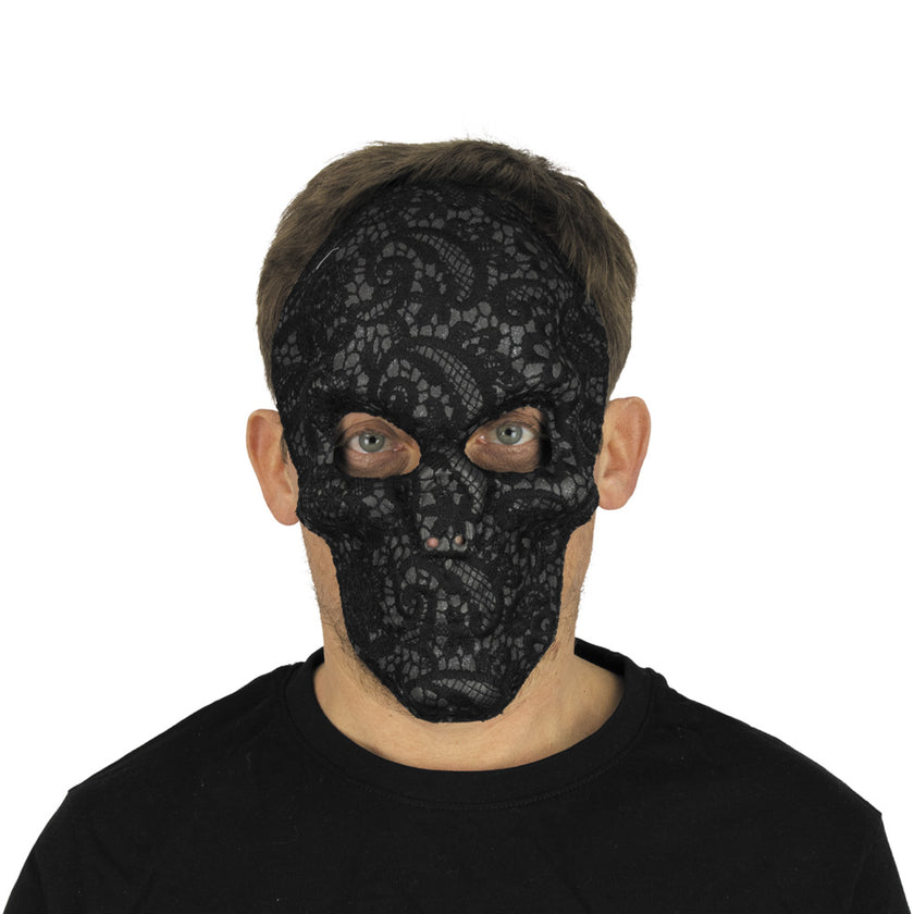 MASQUE TETE DE MORT DENTELLE NOIRE