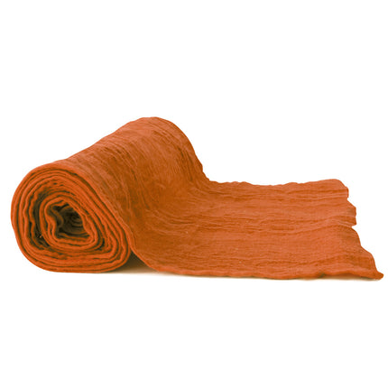 CHEMIN DE TABLE VOILE DE COTON ORANGE BRULEE 300X30CM