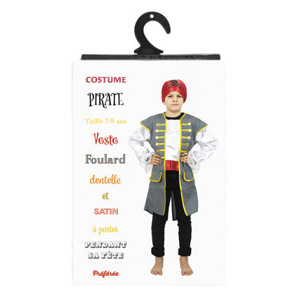 VESTE ET FOULARD PIRATE 7-9 ANS
