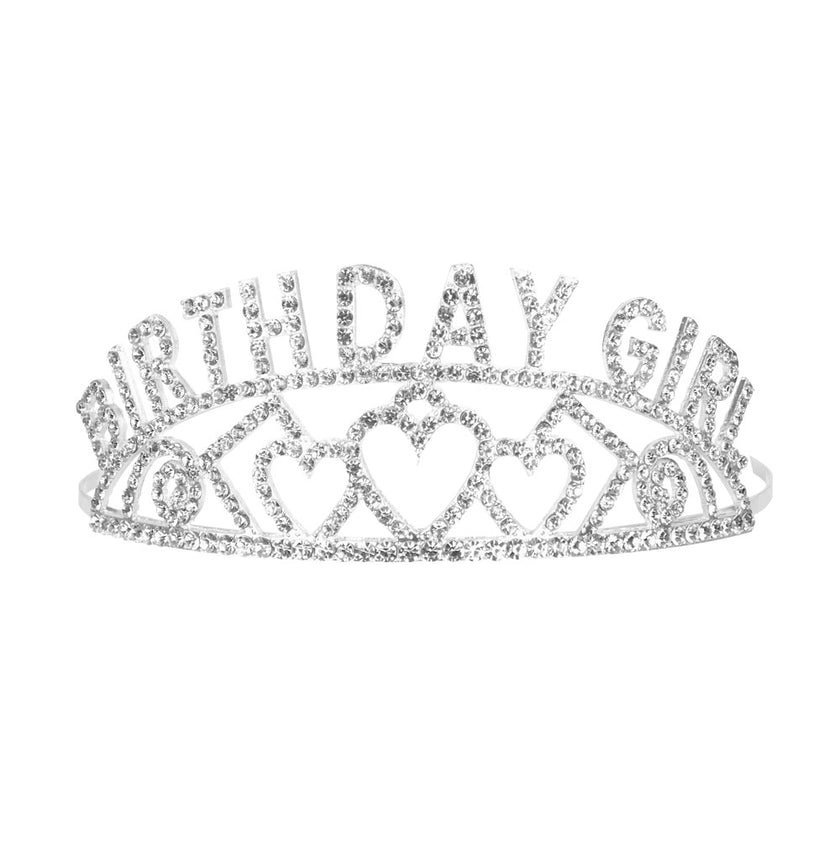 DIADEME BIRTHDAY GIRL COEUR ARGENTE