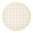 ASSIETTES FESTONNEES VICHY PASTEL 4 COUL ASS  23CM X 8
