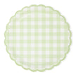 ASSIETTES FESTONNEES VICHY PASTEL 4 COUL ASS  23CM X 8