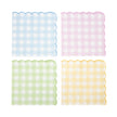 SERVIETTES FESTONNEES 33X33CM VICHY 4 COUL PASTEL ASSX 16