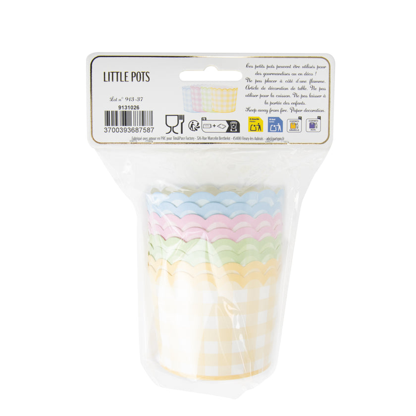 PETITS POTS VICHY 4 COUL PASTEL ASS X 8
