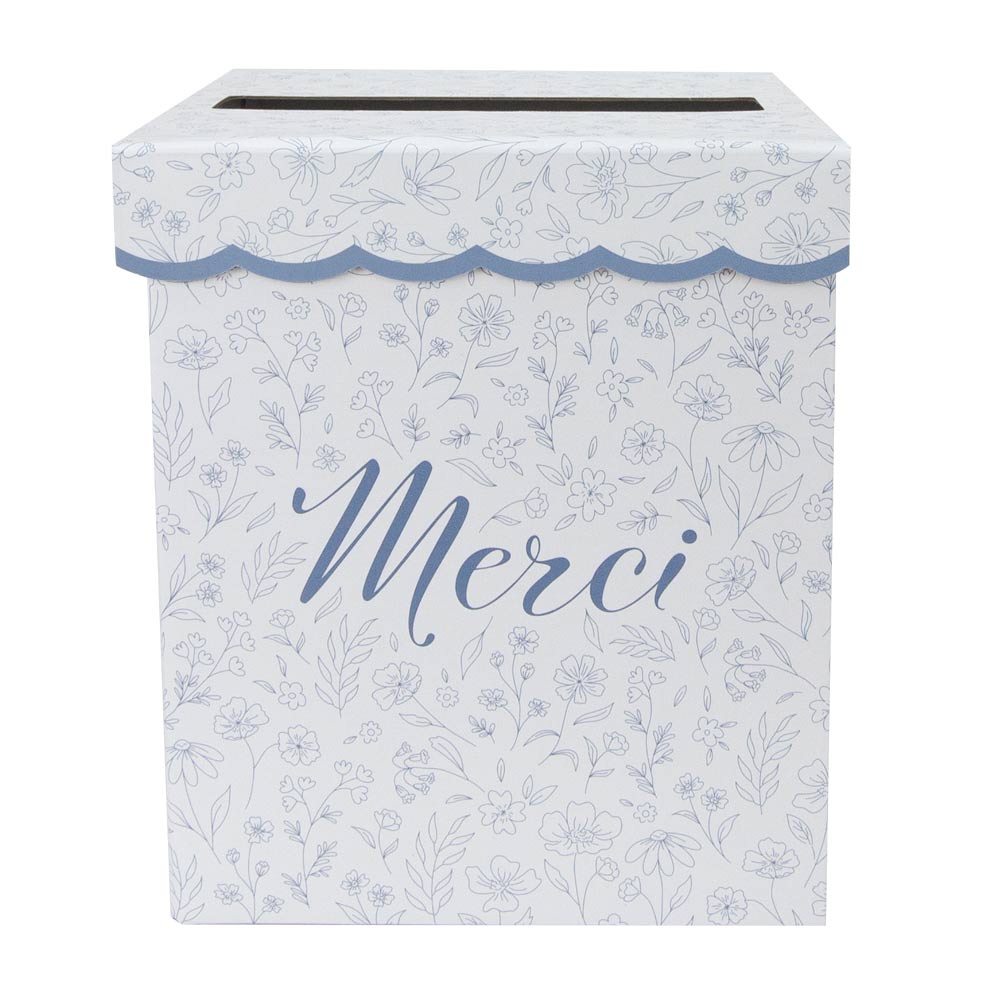 URNE MERCI FLEUR BLEUE