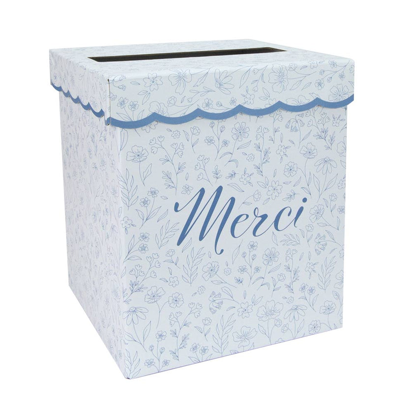 URNE MERCI FLEUR BLEUE
