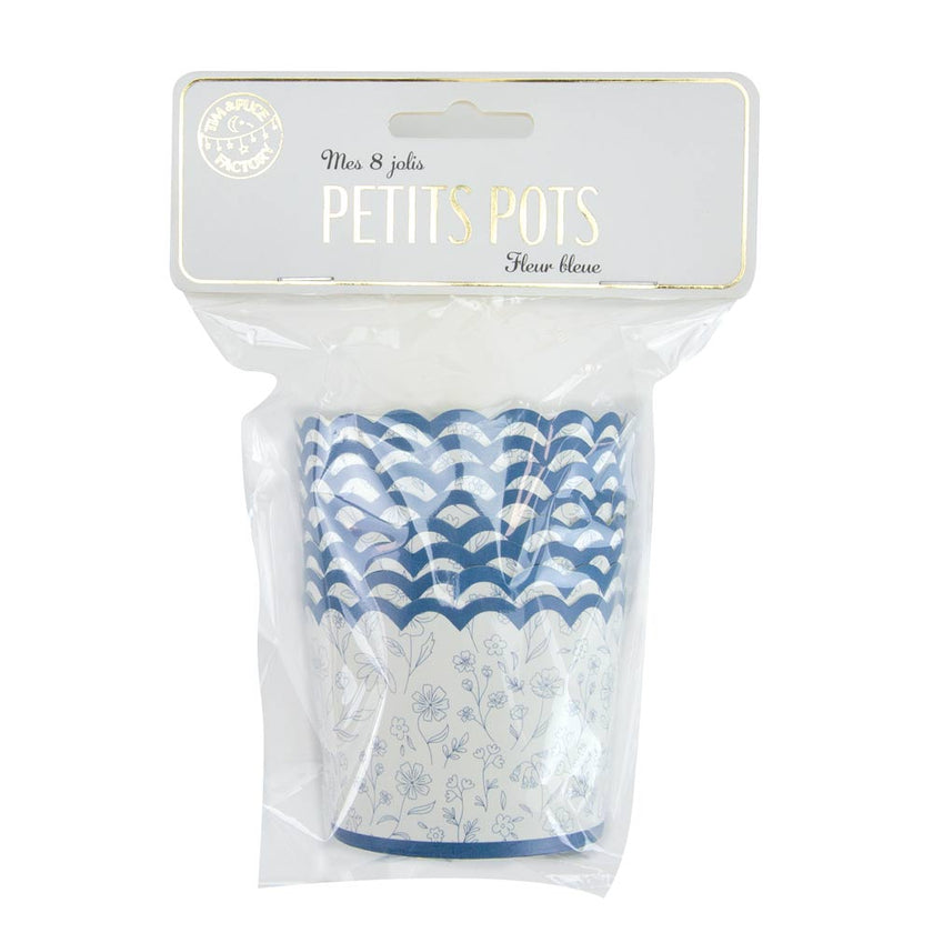 PETITS POTS FLEUR BLEUE X 8