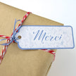 ETIQUETTES CADEAUX FLEUR BLEUE X 10