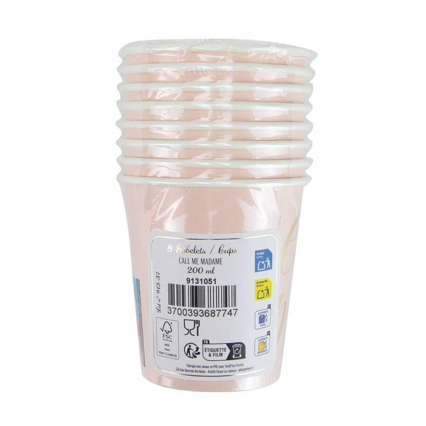 GOBELETS 200ML CALL ME MADAME X 8