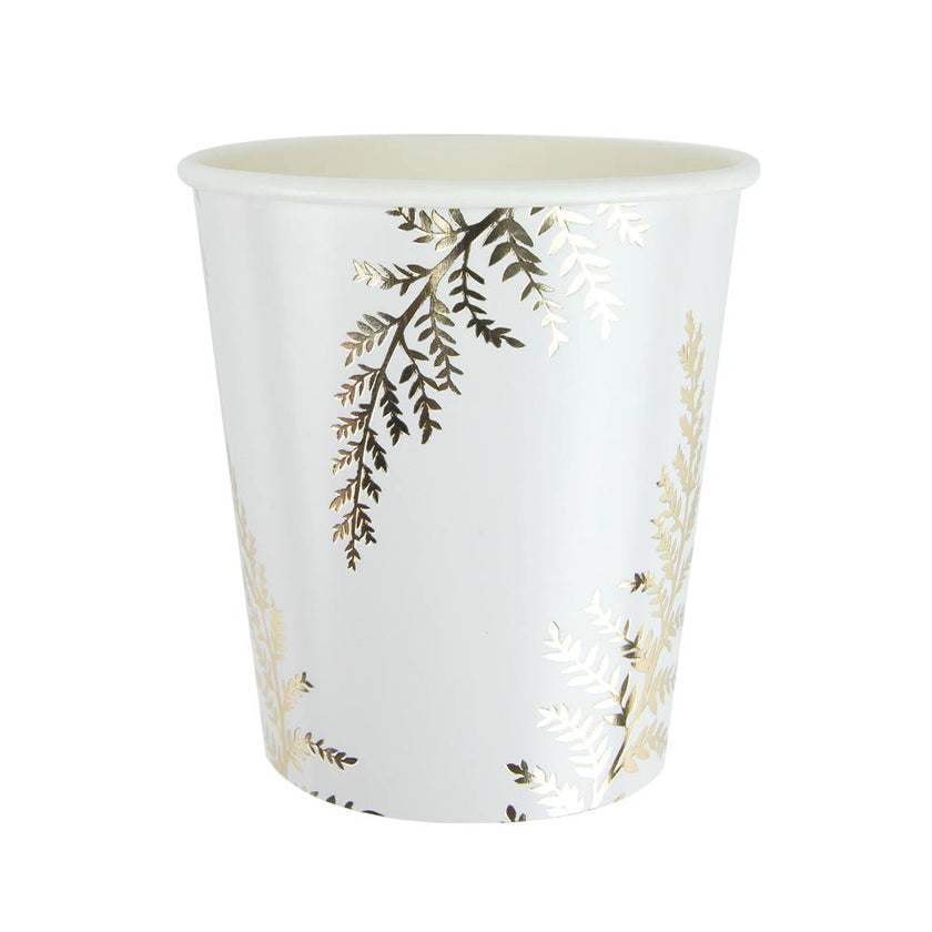 GOBELETS FESTONNES 200ML FOUGERE WHITE X 8
