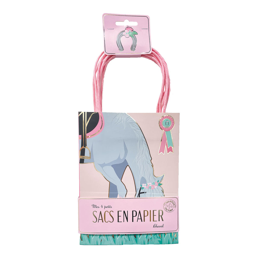 SACS PAPIER CHEVAL X 4