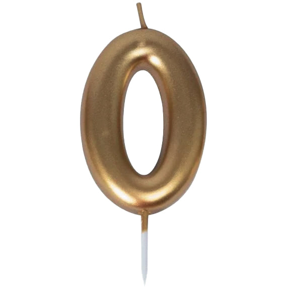 Bougie chiffre 0 doree 1