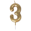 Bougie chiffre 3 doree 1
