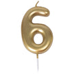 Bougie chiffre 6 doree 1