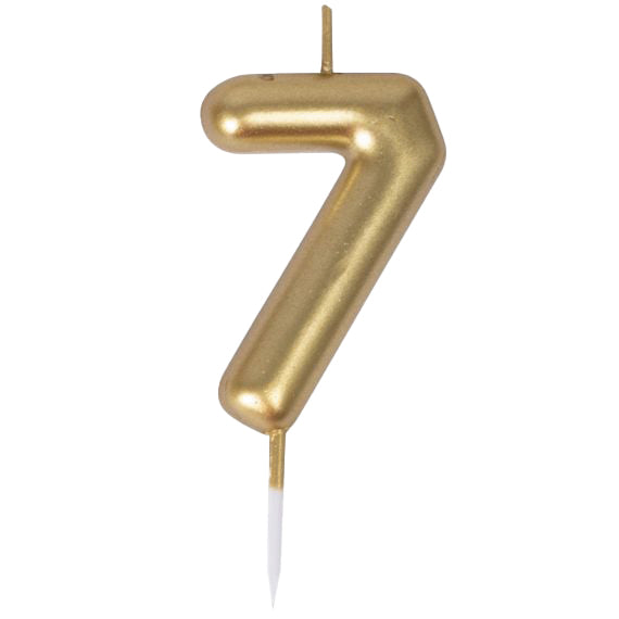 Bougie chiffre 7 doree 1