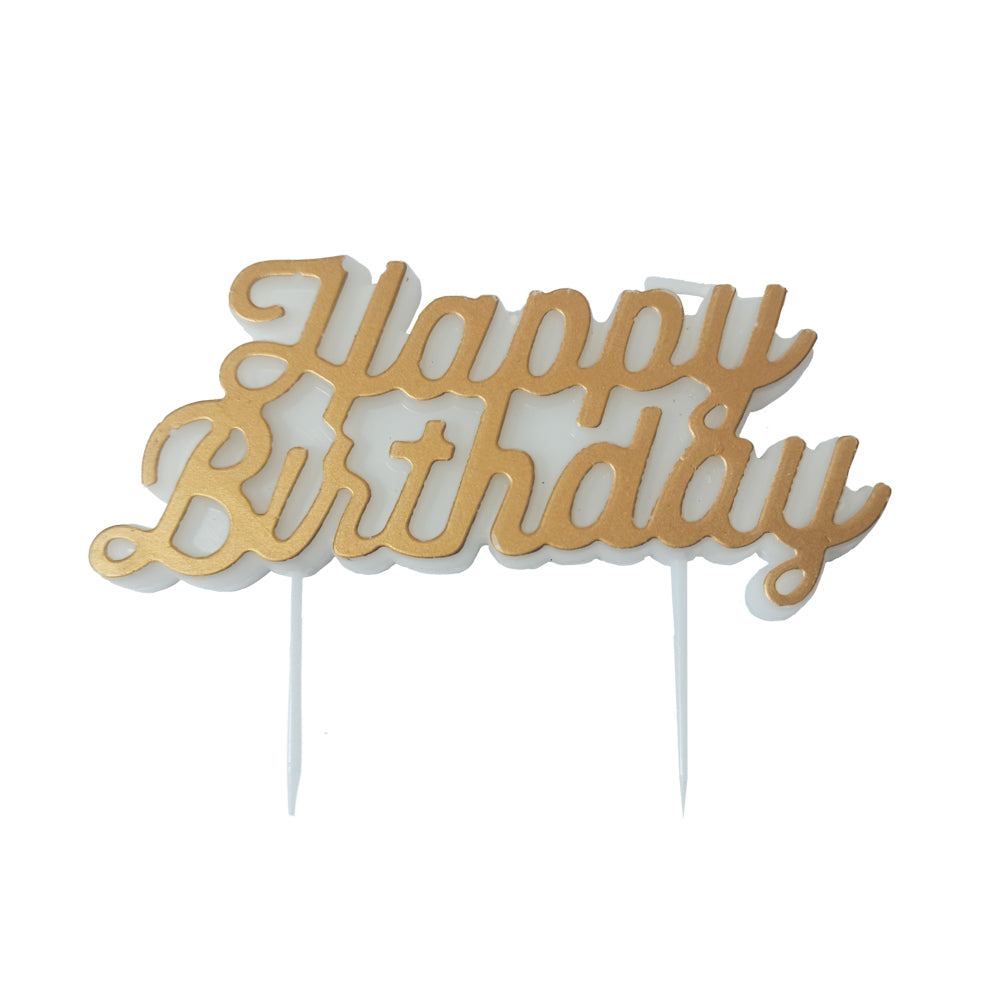 Bougie happy birthday doree 1