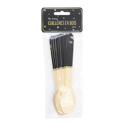 PETITES CUILLERES EN BOIS NOIRES X 8