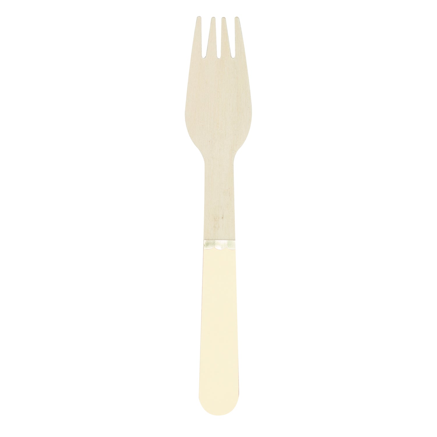 PETITES FOURCHETTES EN BOIS JAUNE PASTEL X 8