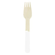 PETITES FOURCHETTES EN BOIS BLANCHES ET OR X 8