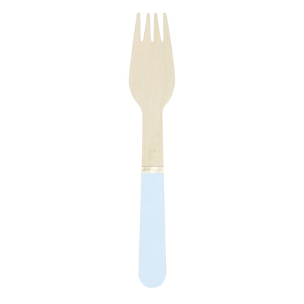 PETITES FOURCHETTES EN BOIS BLEU PASTEL X 8