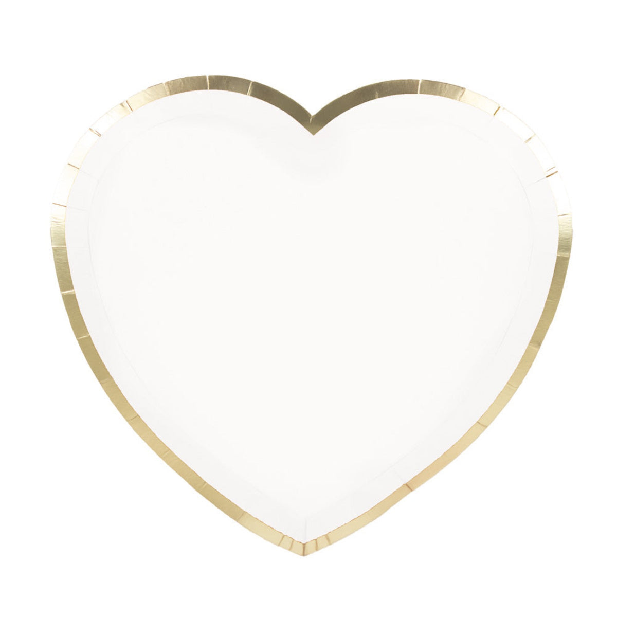 Assiettes coeur blanches et or 19cm  x 8
