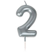 Bougie chiffre 2 argentee 1