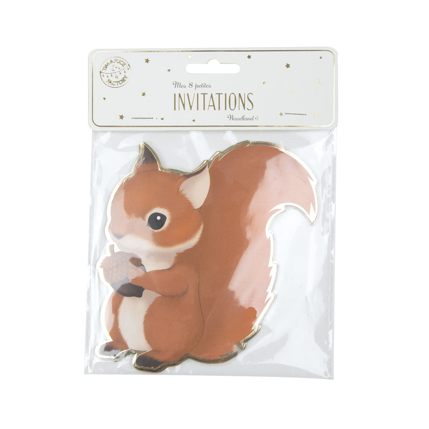 SET DE 8 INVITATIONS WOODLAND